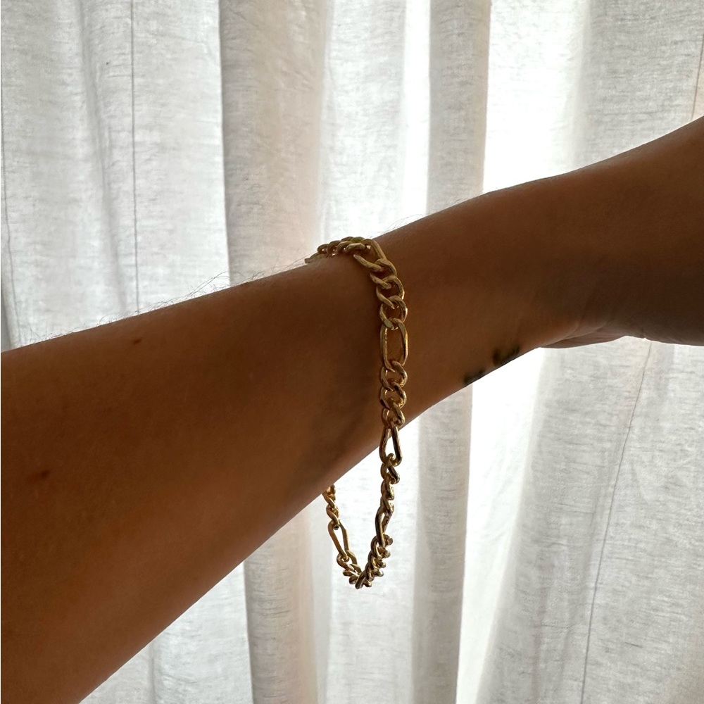 Serge Denimes Gold Plated Figaro Bracelet